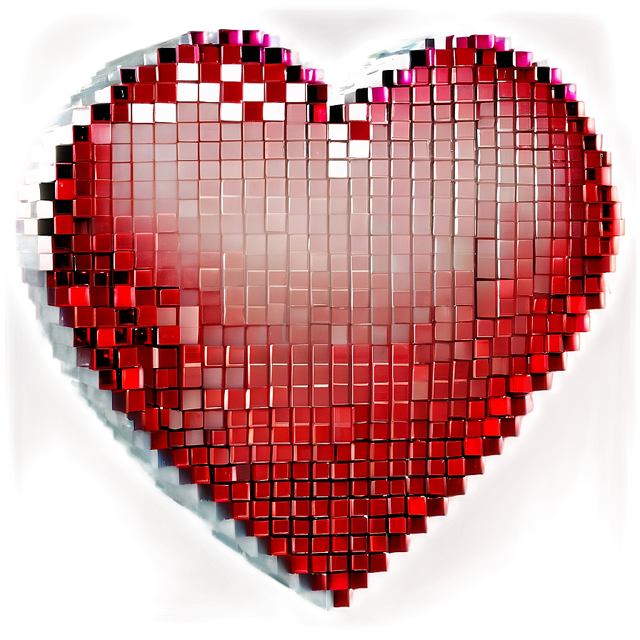 Pixelated Red Heart Png Sow52 PNG Image