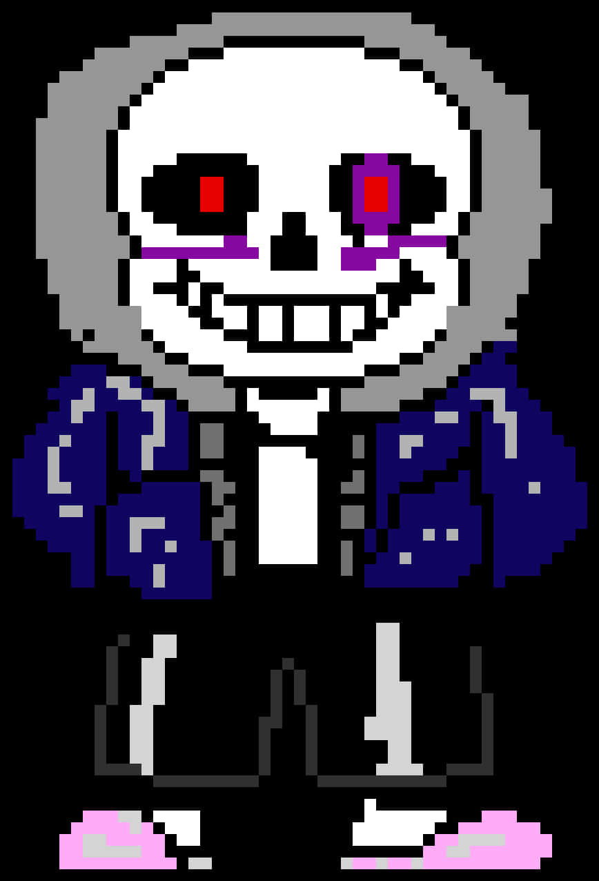 Pixelated Sans Undertale Character PNG Image