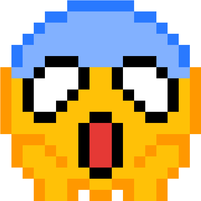 Pixelated Shocked Face Emoji PNG Image