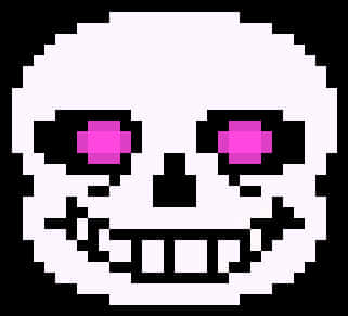 Pixelated Skull Character PNG Image