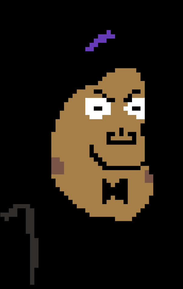 Pixelated Smiling Potato Character PNG Image