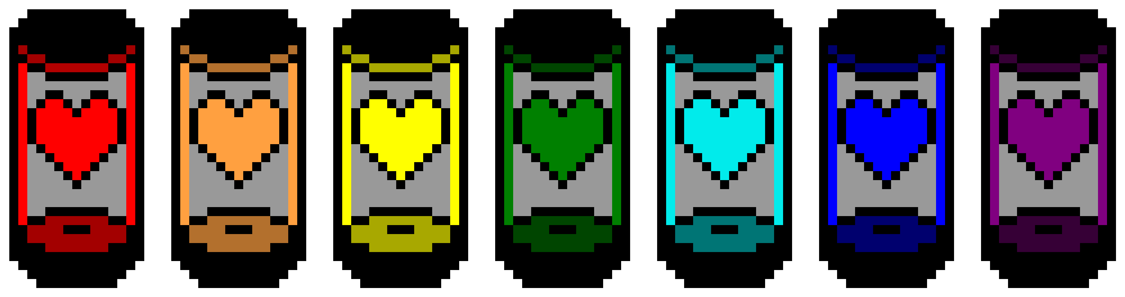 Pixelated Soul Jars Color Variety PNG Image