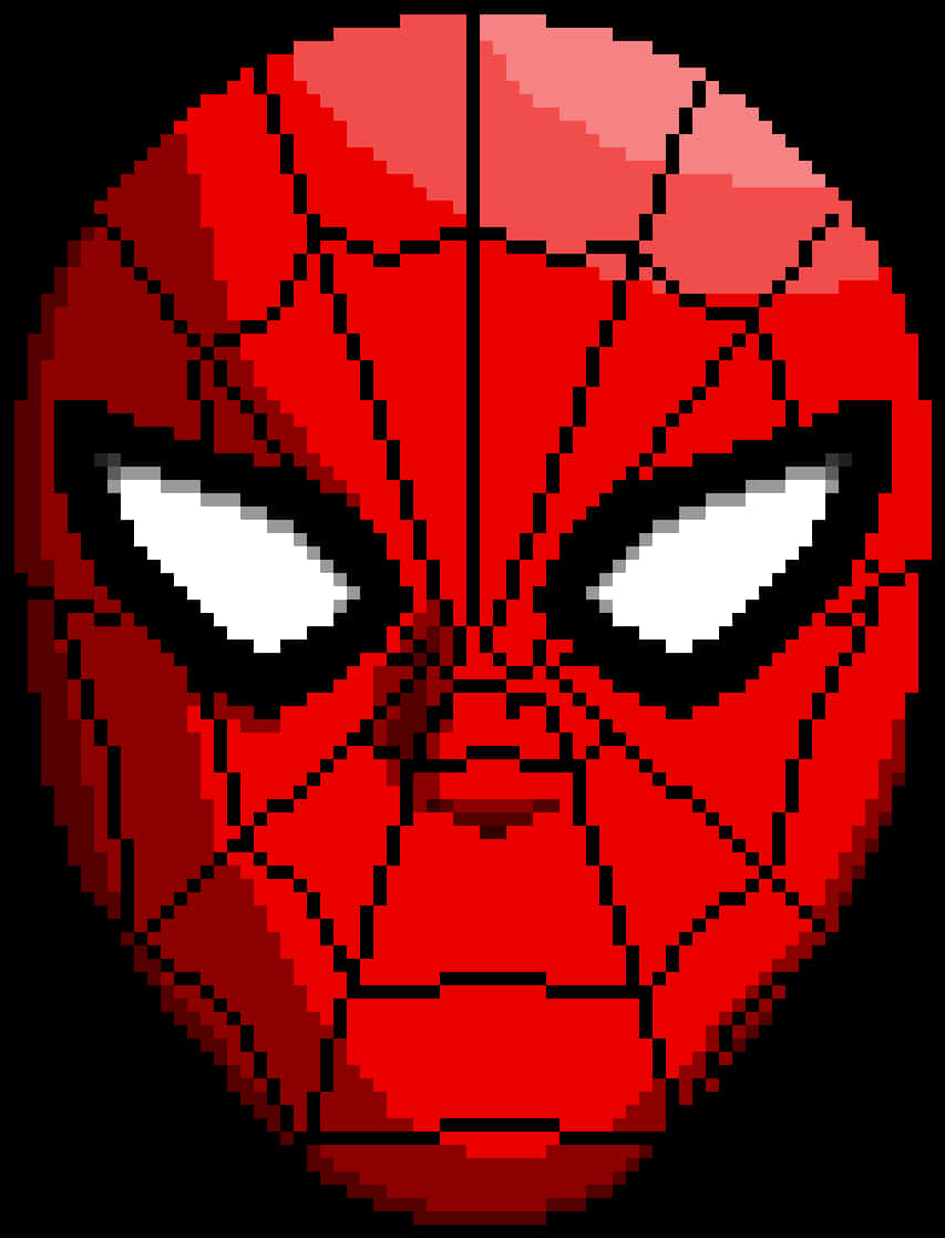 Pixelated Spiderman Mask PNG Image