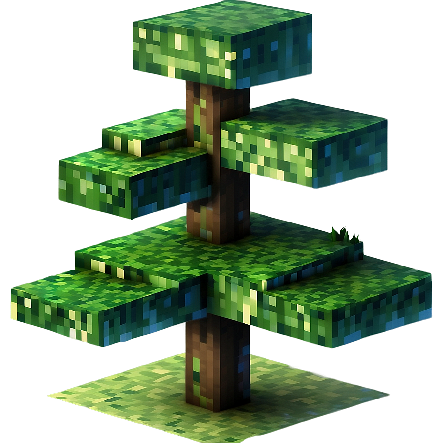 Pixelated Tree Minecraft Png 06122024 PNG Image