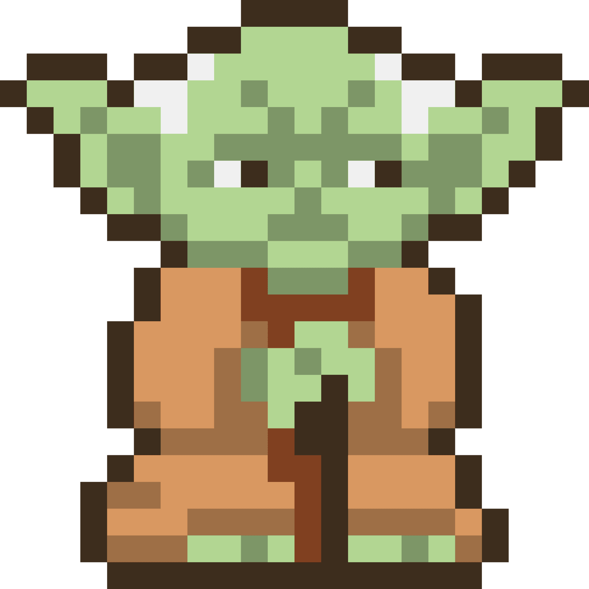 Pixelated Yoda Portrait PNG Image