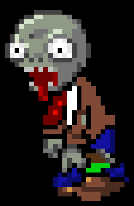 Pixelated Zombie Character PNG Image