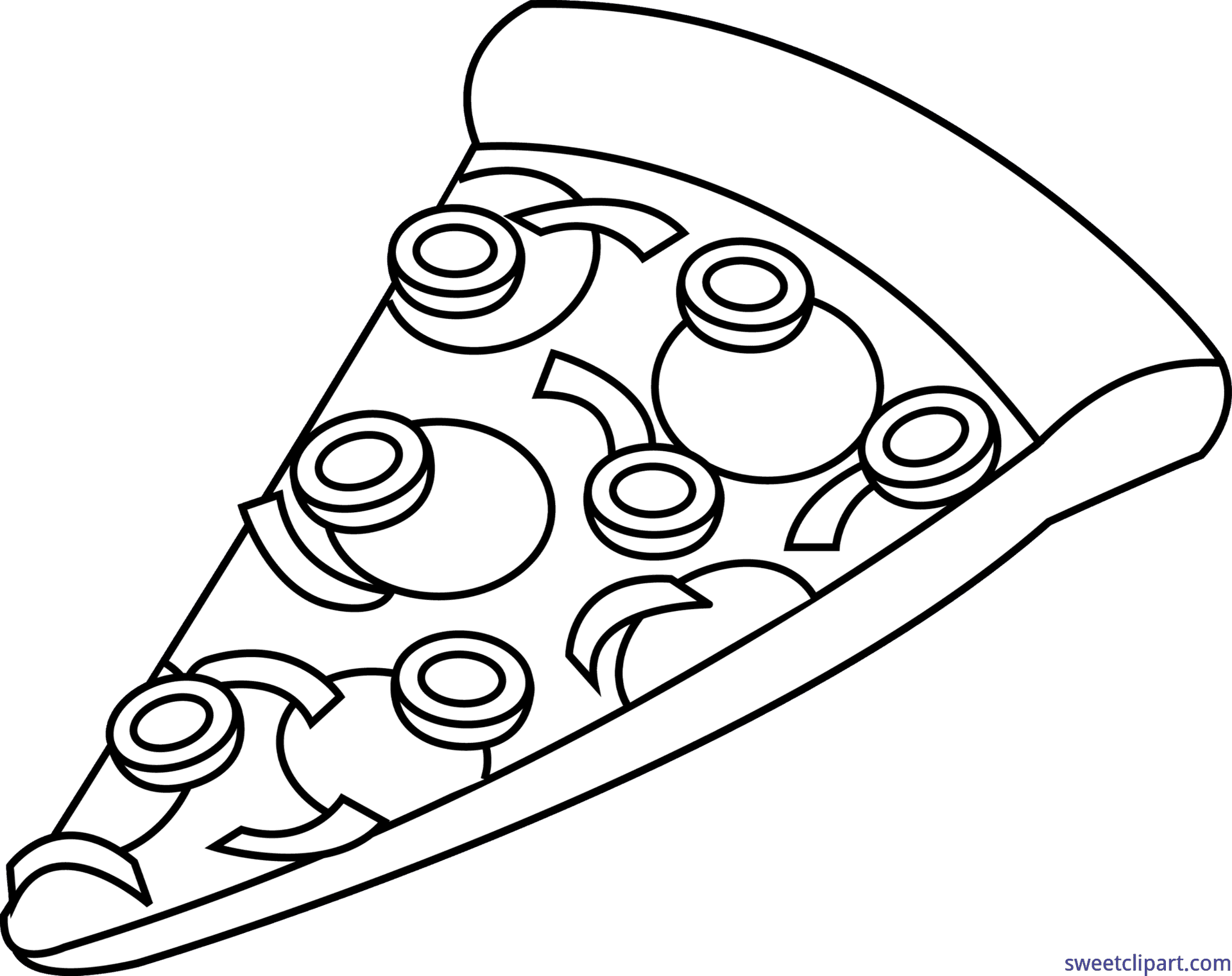 Pizza Slice Clipart Outline PNG Image