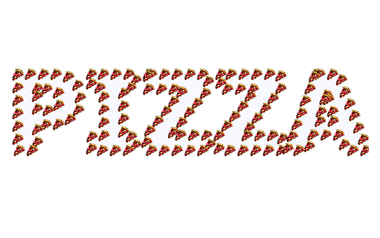 Pizza Word Art Slice Pattern PNG Image