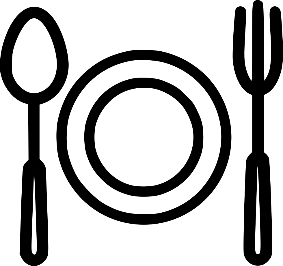 Place Setting Outline Graphic PNG Image