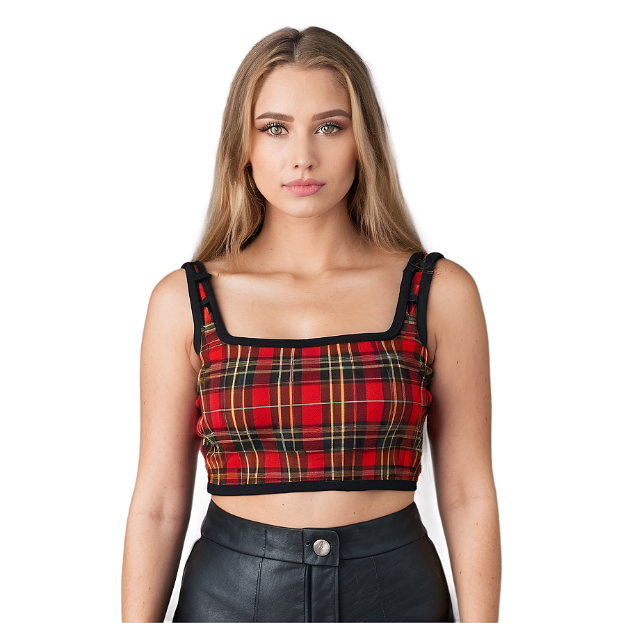 Plaid Crop Top Png Itq60 PNG Image