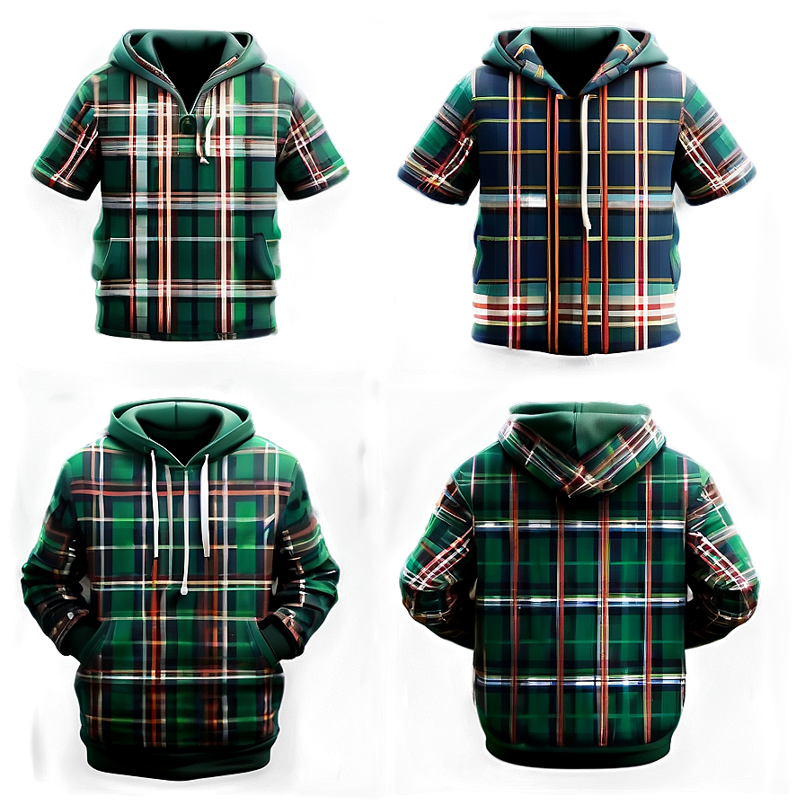 Plaid Hoodie Strings Png Fnm35 PNG Image