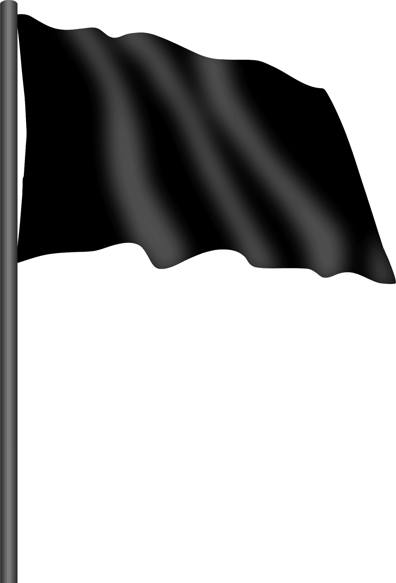 Plain Black Flag Waving PNG Image