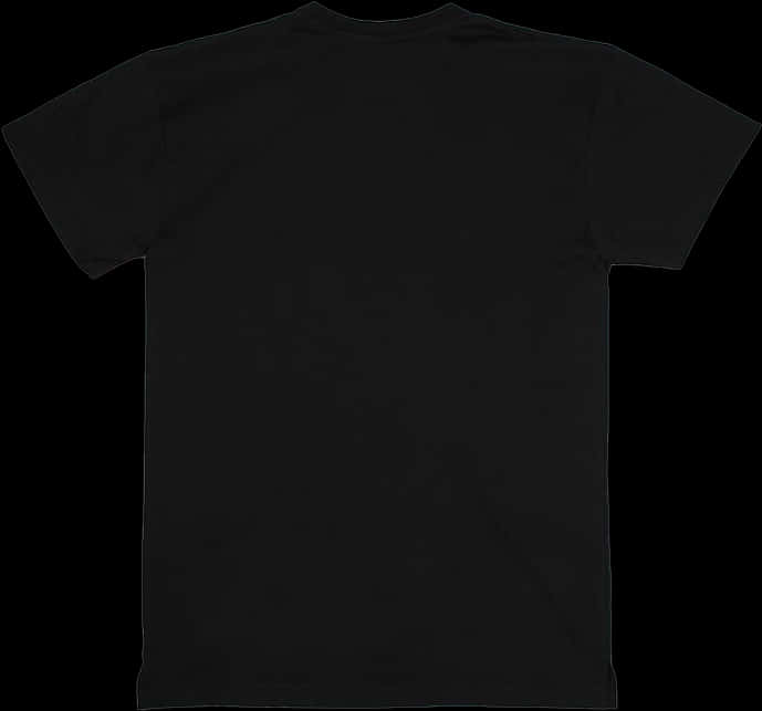 Plain Black T Shirt Back View PNG Image