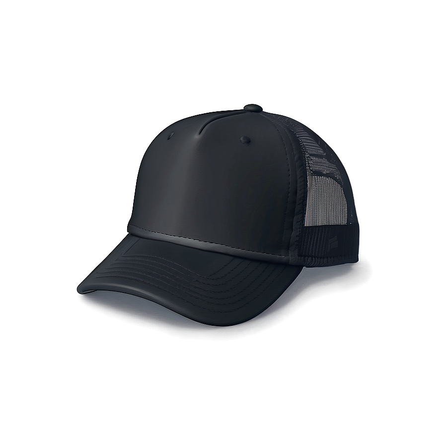 Plain Black Trucker Cap Png 06282024 PNG Image