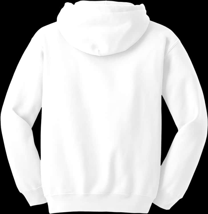 Plain White Hoodie Back View PNG Image