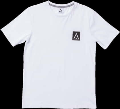 Plain White T Shirtwith Logo Patch PNG Image