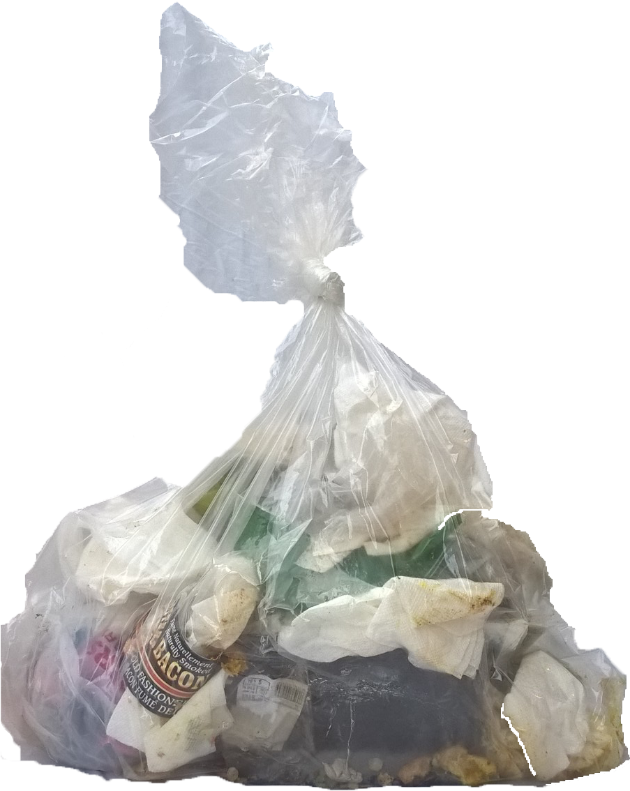 Plastic Bag Filled With Various Trash PNG Image