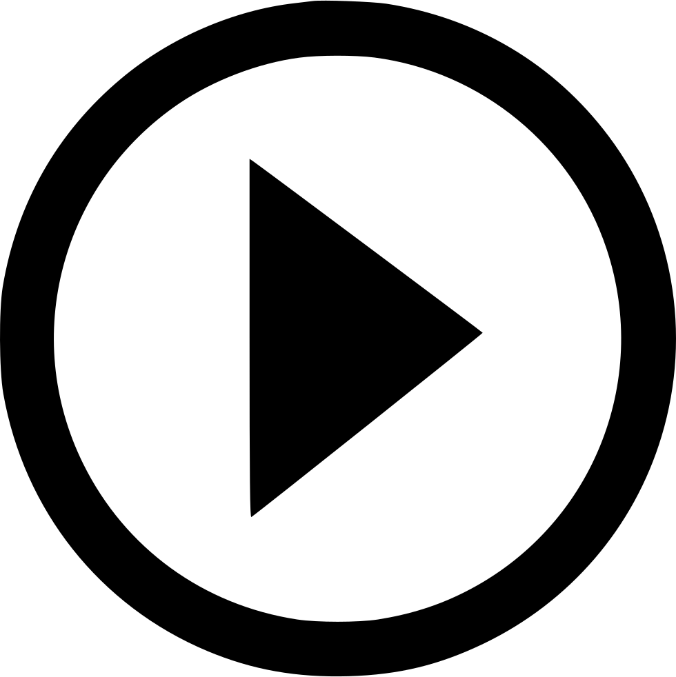 Play Button Icon Blackand White PNG Image