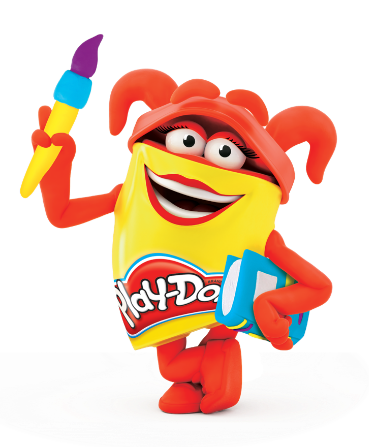 Play Doh Character Holding Crayon PNG Image