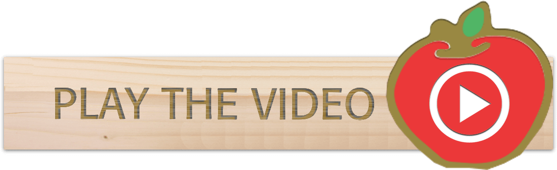 Play Video Wooden Signwith Red Apple Button PNG Image