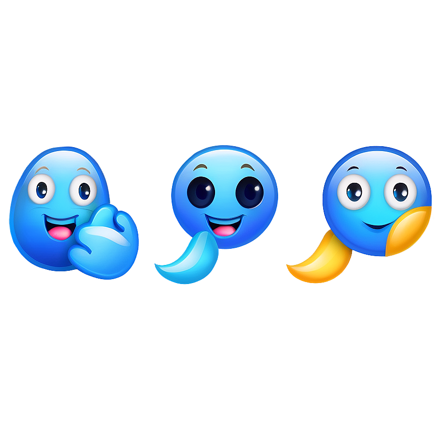 Playful Blue Emoji Icons Png 99 PNG Image