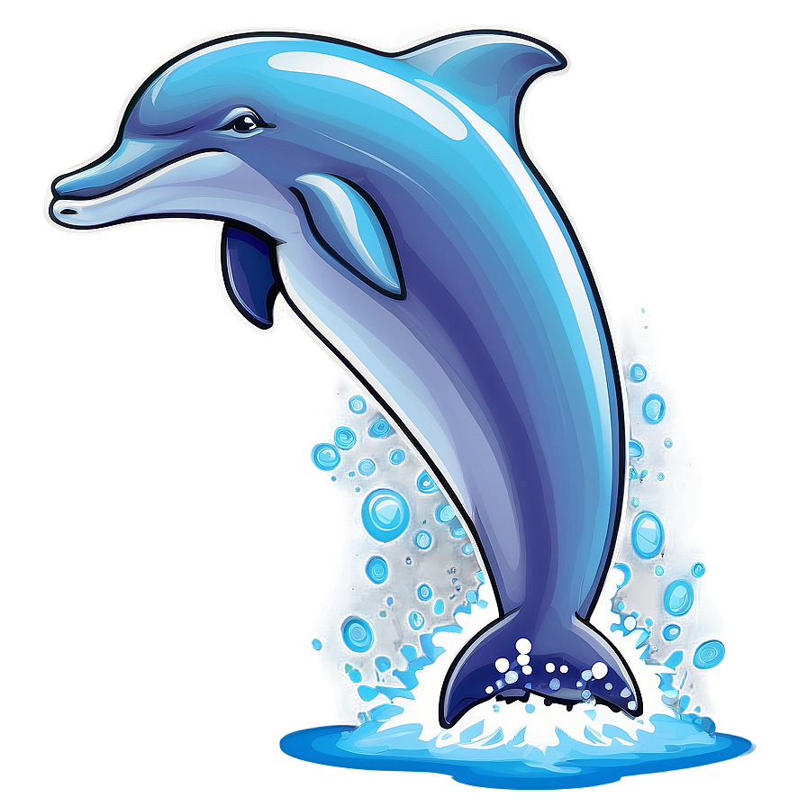 Playful Cartoon Dolphin Drawing Png 06272024 PNG Image