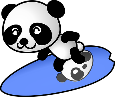 Playful Panda Cartoon PNG Image