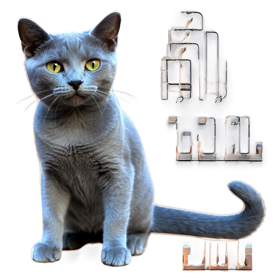 Playful Russian Blue Cat Png 06272024 PNG Image