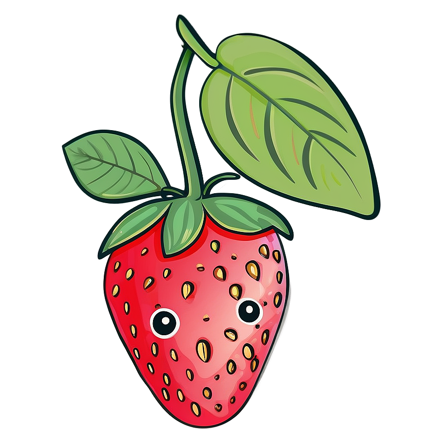 Playful Strawberry Doodle Png Enj PNG Image