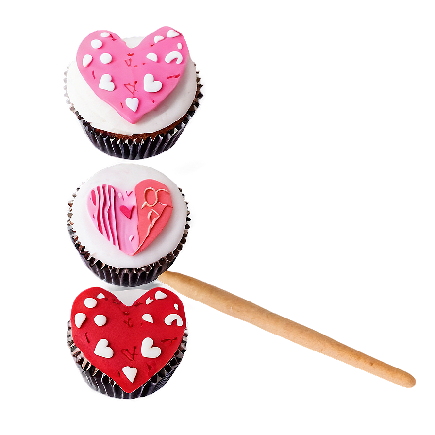 Playful Valentine's Day Cupcakes Png Wsm PNG Image