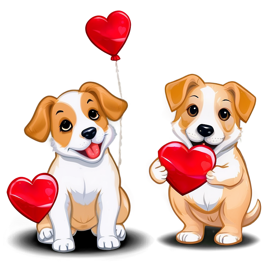 Playful Valentines Puppies Png Mkj63 PNG Image