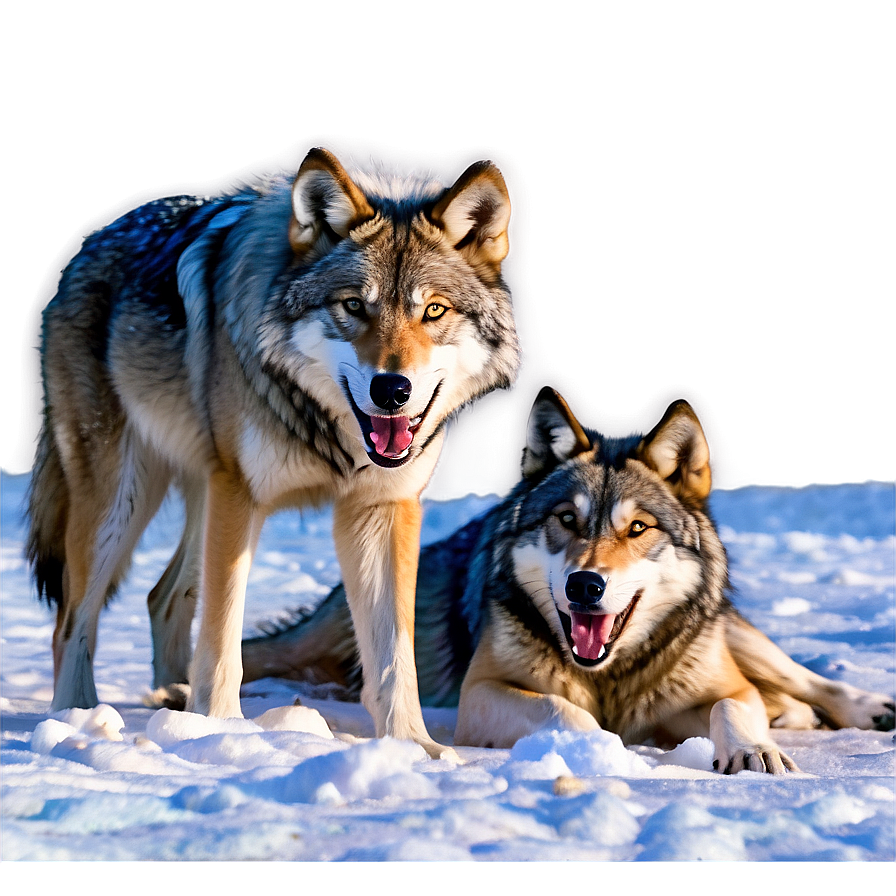 Playful Wolves In Snow Png Ecs PNG Image