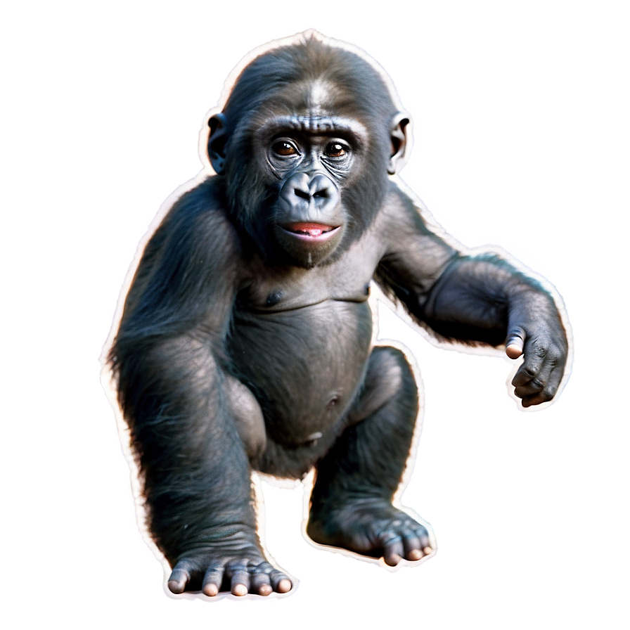 Playful Young Gorilla Png Qbs64 PNG Image