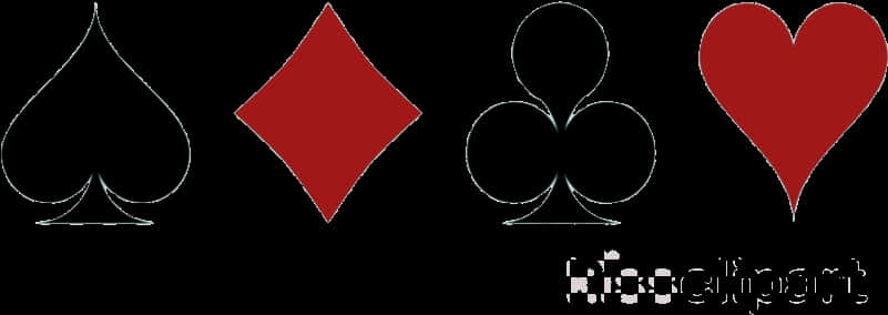 Playing Card Suits Black Red PNG Image