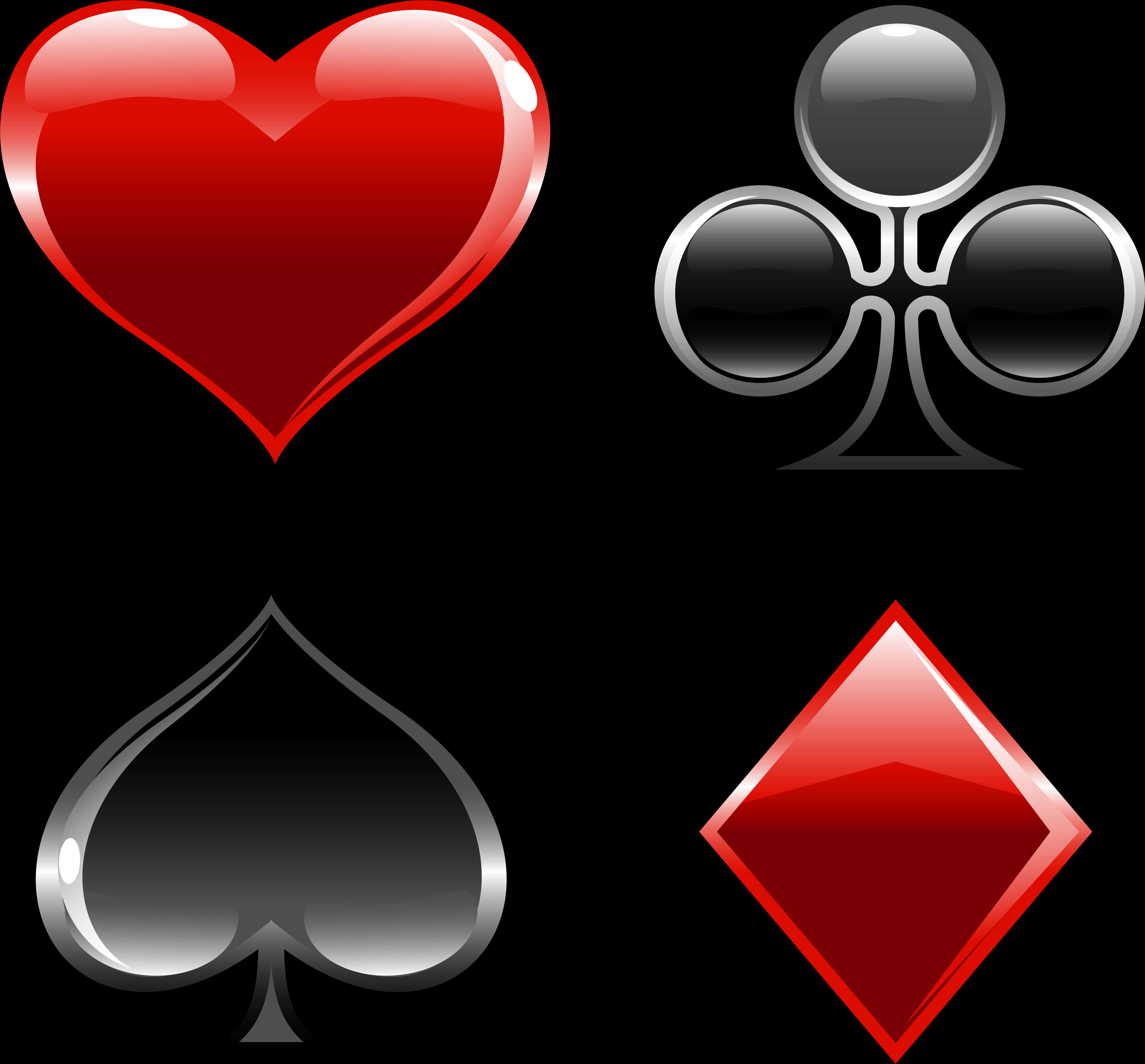 Playing Card Suits Icons PNG Image