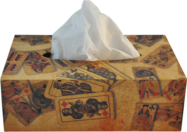 Playing Cards Tissue Box Design PNG Image