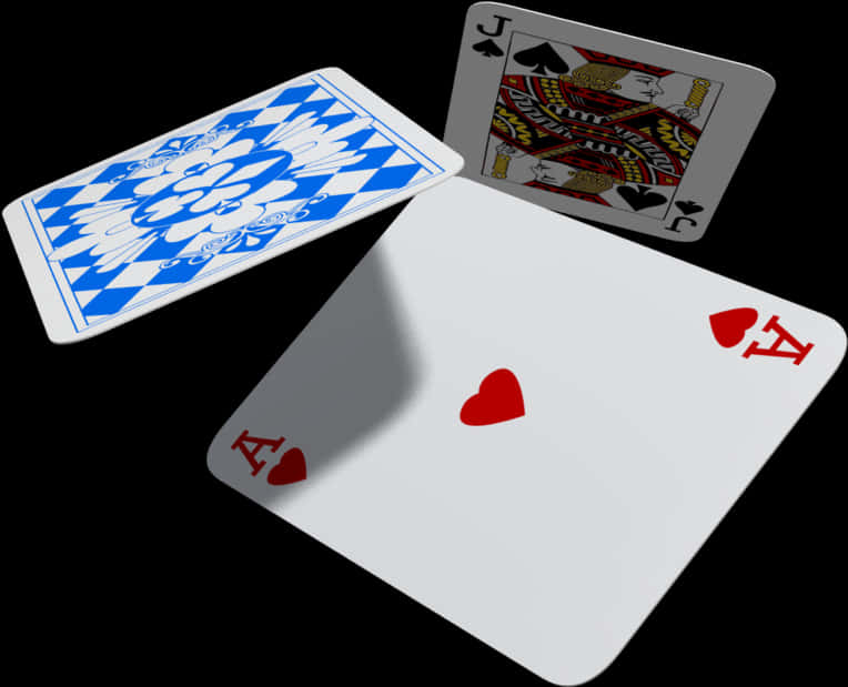 Playing Cardson Black Background PNG Image