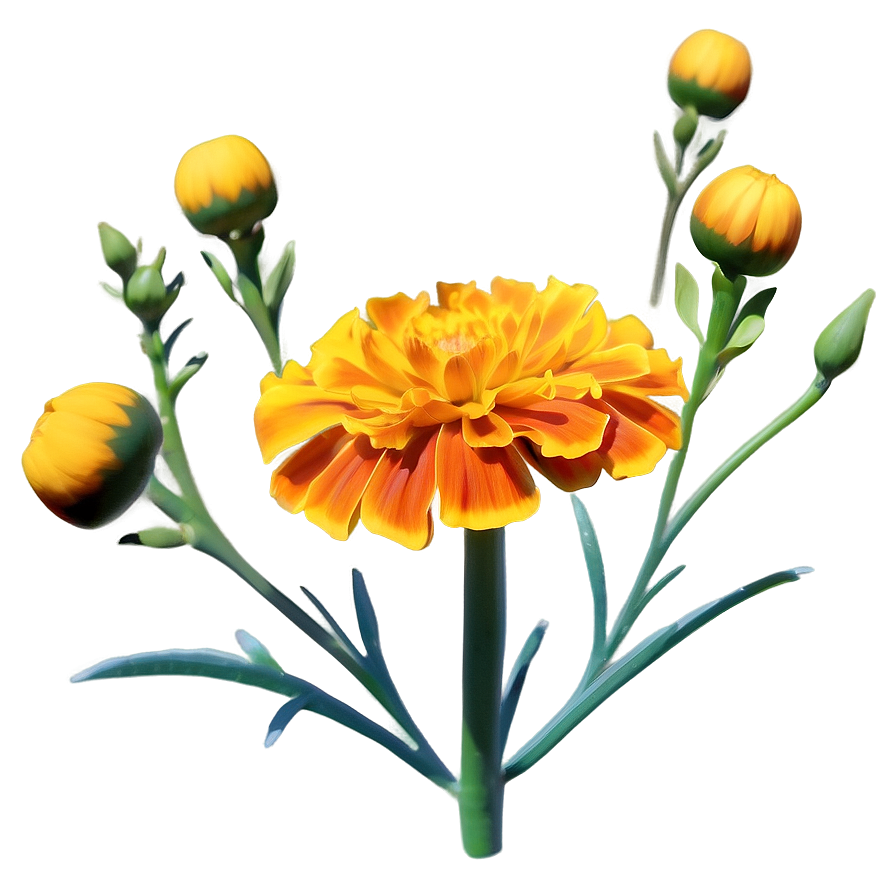 Pleasing Marigold Art Png 83 PNG Image