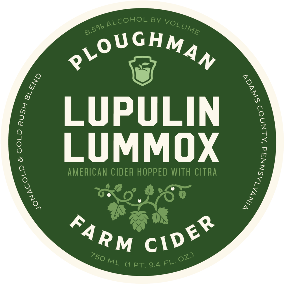 Ploughman Lupulin Lummox Cider Label PNG Image