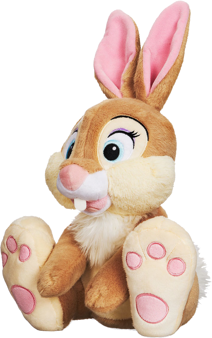 Plush Bunny Toy Sitting Pose PNG Image