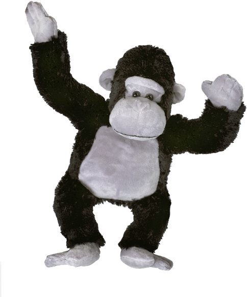 Plush Gorilla Toy Waving PNG Image