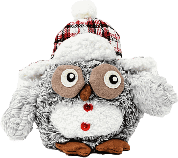 Plush Owl Winter Hat PNG Image