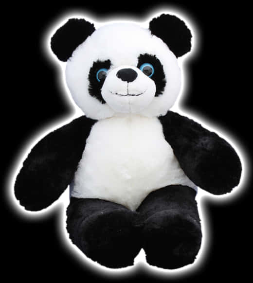 Plush Panda Toy Glow Outline PNG Image