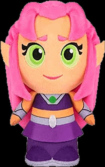 Plush Starfire Character Toy PNG Image