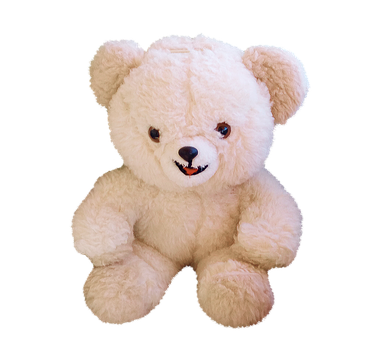 Plush Teddy Bear Black Background.png PNG Image