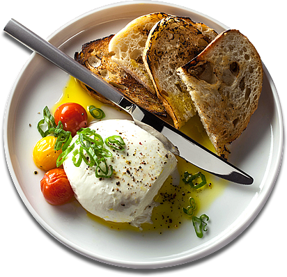 Poached Egg Grilled Bread Tomatoes PNG Image