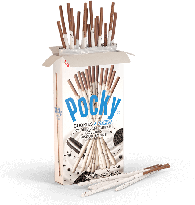 Pocky Cookiesand Cream Box PNG Image