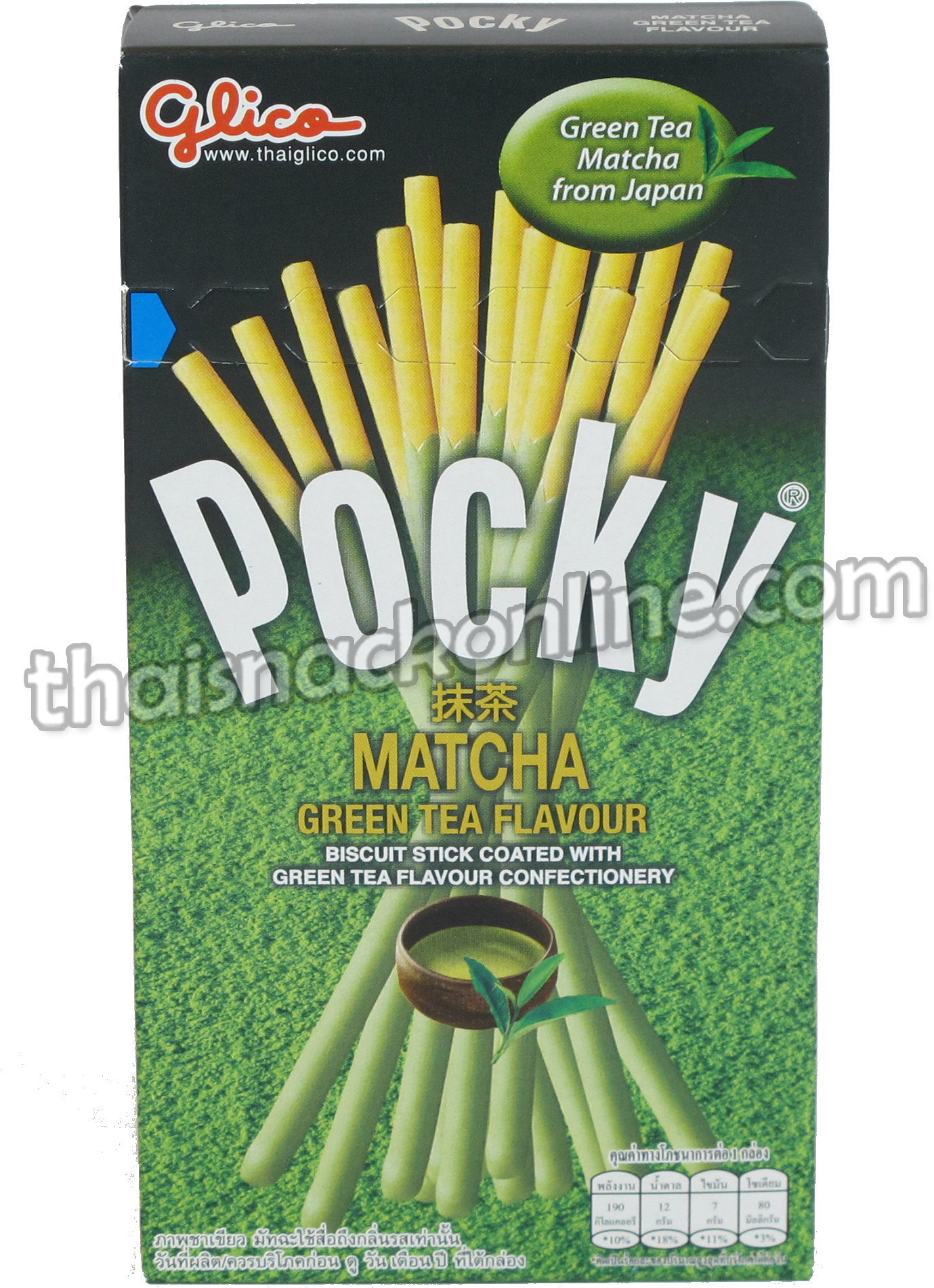 Pocky Matcha Green Tea Flavor Packaging PNG Image