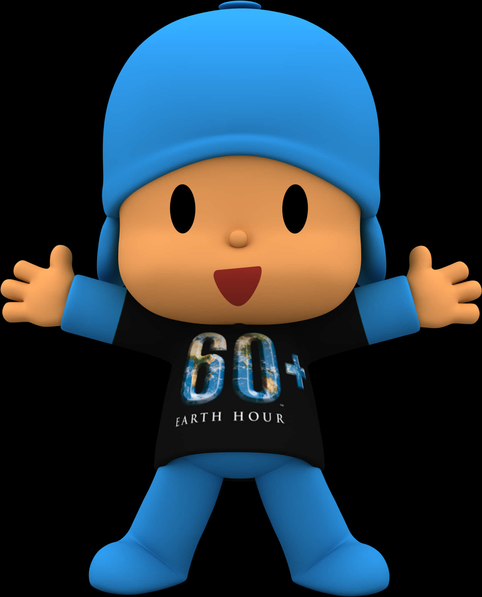 Pocoyo Earth Hour Support PNG Image