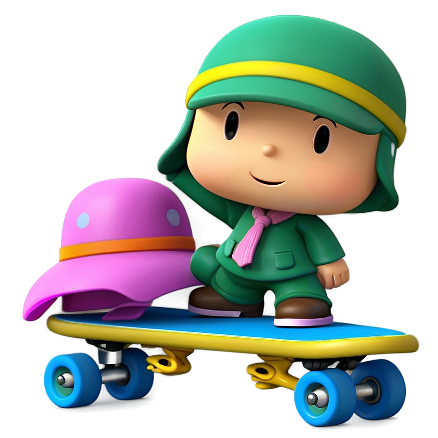 Pocoyo On A Skateboard Png 05232024 PNG Image